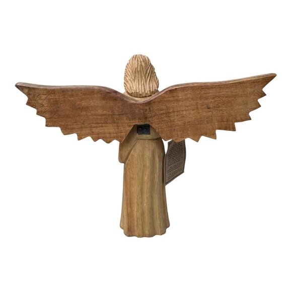 Creative Co-op Hand Carved Wooden Angel Harp Celestial Decor Mango Wood Wall Art - Picture 3 of 6